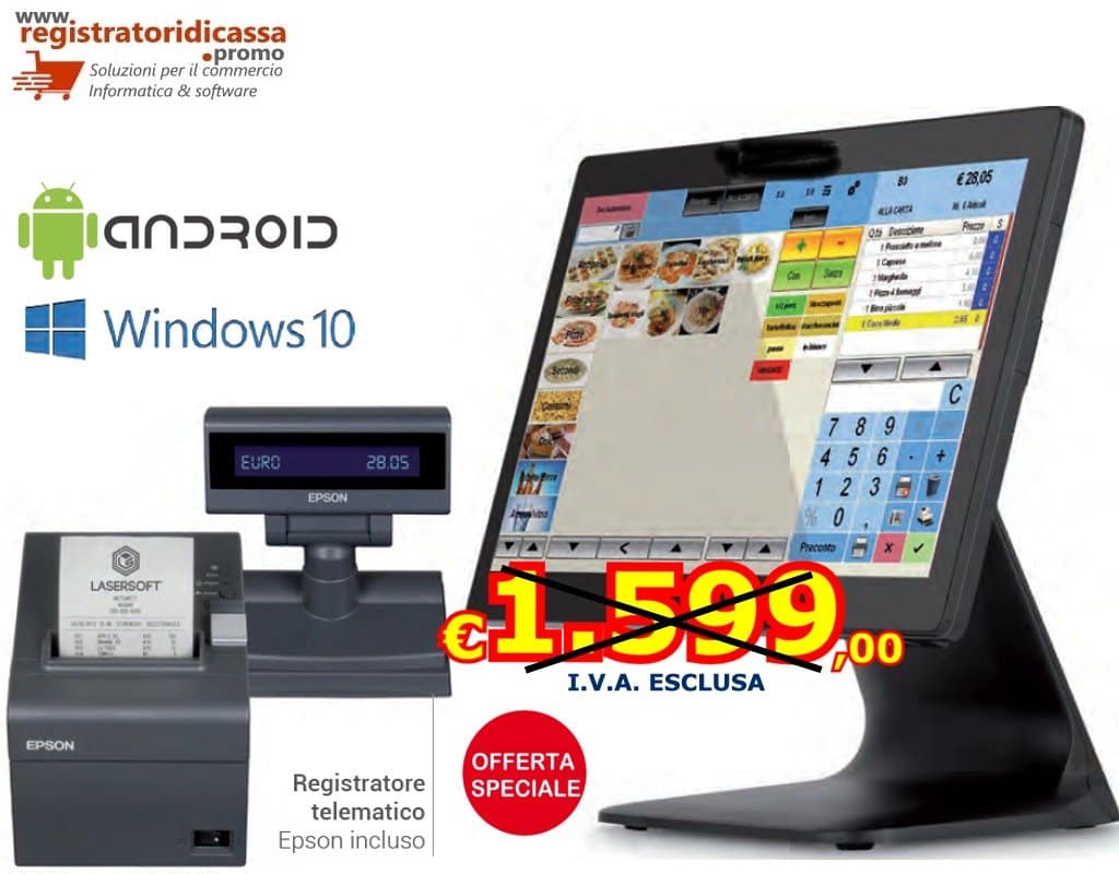 REGISTRATORE DI CASSA TOUCHSCREEN GESTGIONE NEGOZIO
